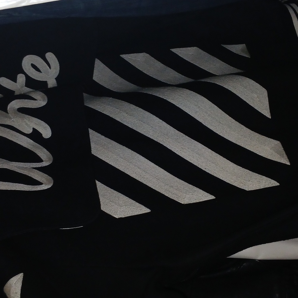 Off white varsity jacket with flap